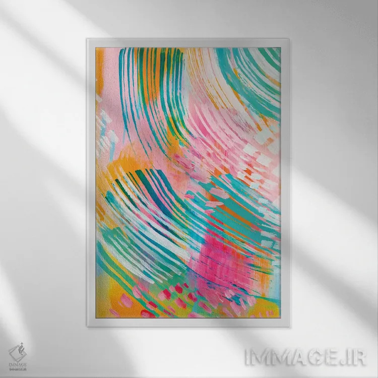 تابلو انتزاعی شماره ۳۲ اثر اتاوی - نمای قابدار سفید