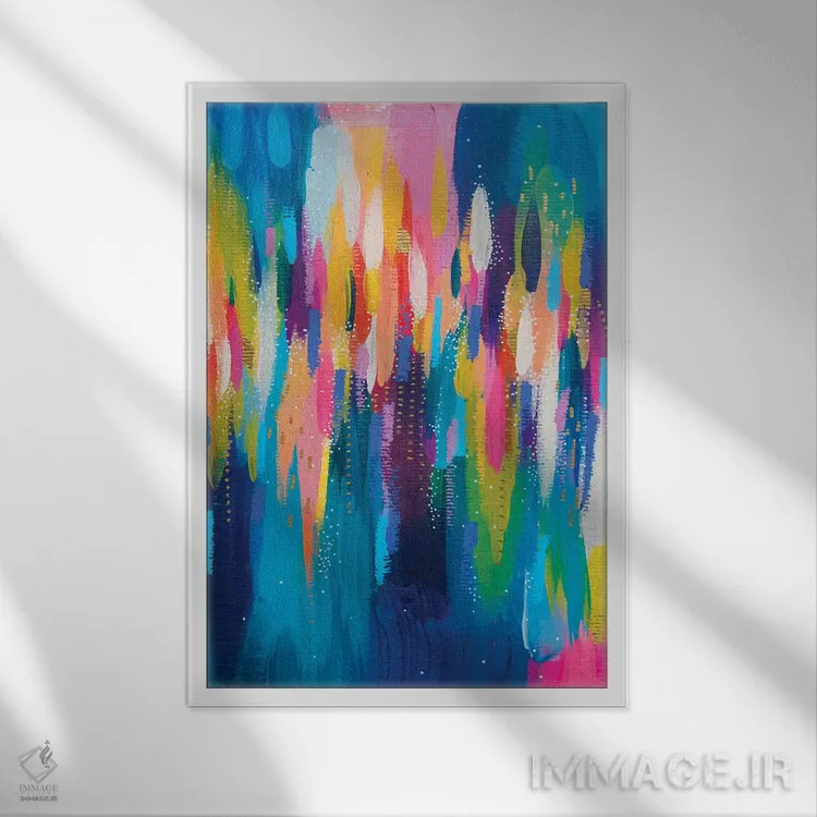 تابلو انتزاعی شماره ۳۳ اثر اتاوی - نمای قابدار سفید