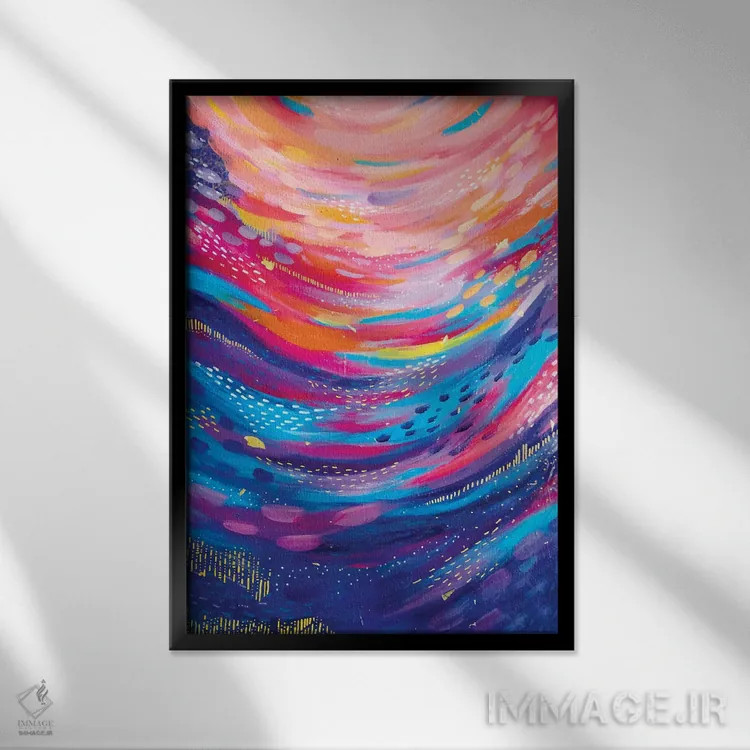 تابلو انتزاعی شماره ۳۴ اثر اتاوی - نمای قابدار مشکی