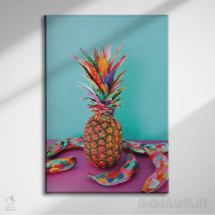تابلو دکوراتیو آناناس و موز اثر اتاوی - نمای روبهرو روی دیوار