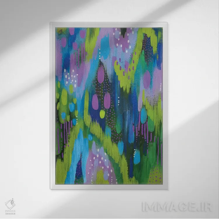 تابلو انتزاعی شماره ۳۷ اثر اتاوی - نمای قابدار سفید