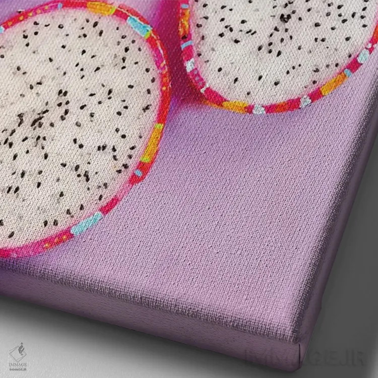 تابلو مینیمال میوه اژدها اثر اتاوی - نمای نزدیک بافت بوم