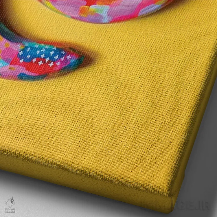 تابلو مینیمال موز II اثر اتاوی - نمای نزدیک بافت بوم