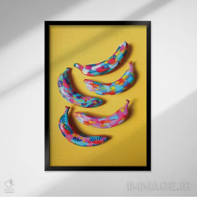 تابلو مینیمال موز II اثر اتاوی - نمای قابدار مشکی