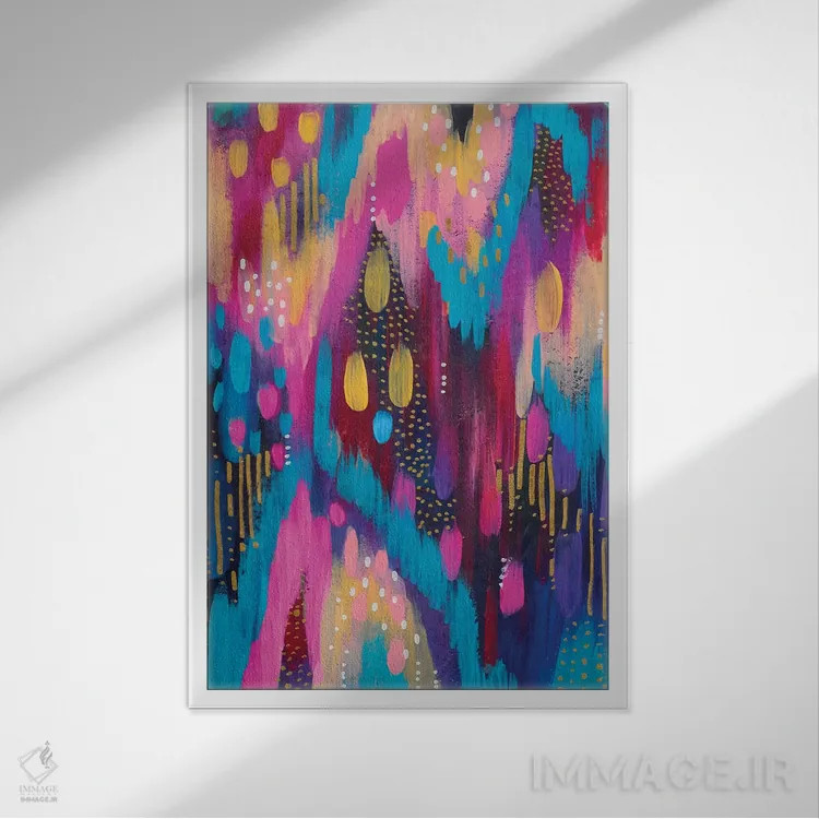 تابلو انتزاعی شماره ۳۸ اثر اتاوی - نمای قابدار سفید