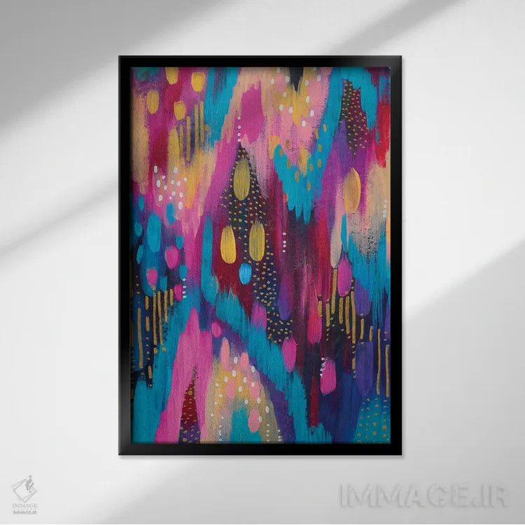 تابلو انتزاعی شماره ۳۸ اثر اتاوی - نمای قابدار مشکی