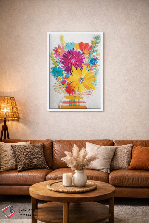 تابلو دکوراتیو دسته گل چهارم اثر اتاوی - D1W