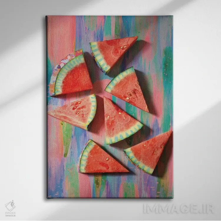 تابلو دکوراتیو هندوانه اول اثر اتاوی - نمای روبهرو روی دیوار