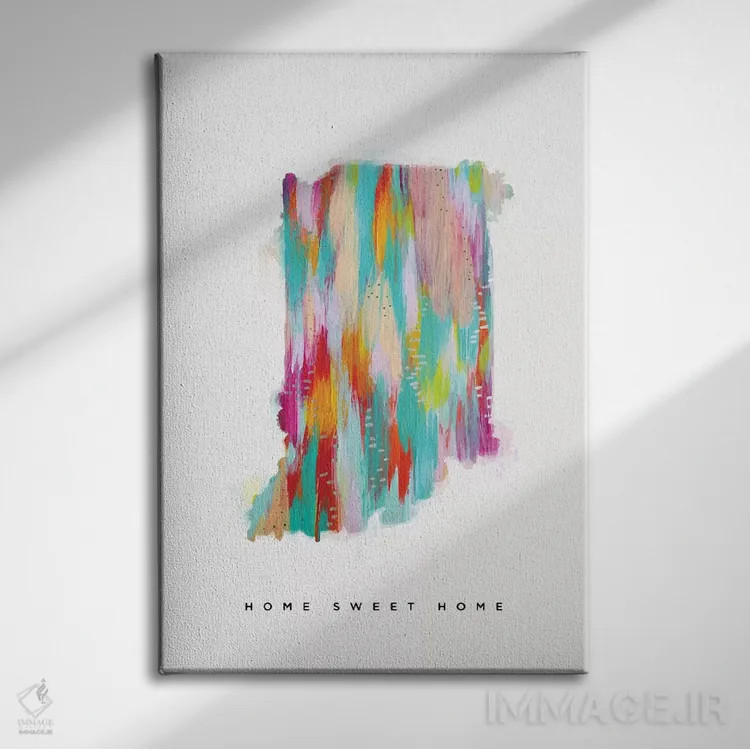 تابلو انتزاعی ایندیانا اثر اتاوی - نمای روبهرو روی دیوار