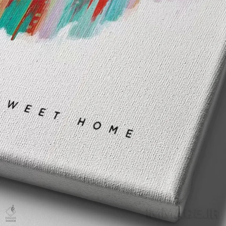 تابلو انتزاعی ایندیانا اثر اتاوی - نمای نزدیک بافت بوم