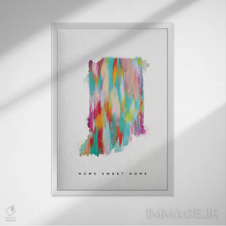 تابلو انتزاعی ایندیانا اثر اتاوی - نمای قابدار سفید