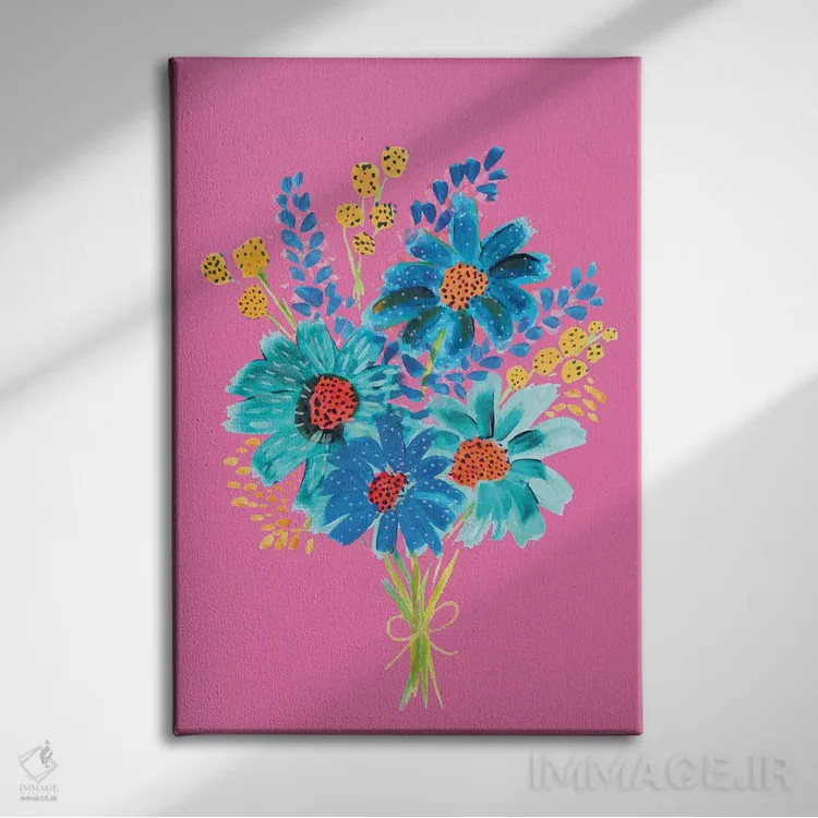 تابلو دکوراتیو دسته گل ششم اثر اتاوی - نمای روبهرو روی دیوار