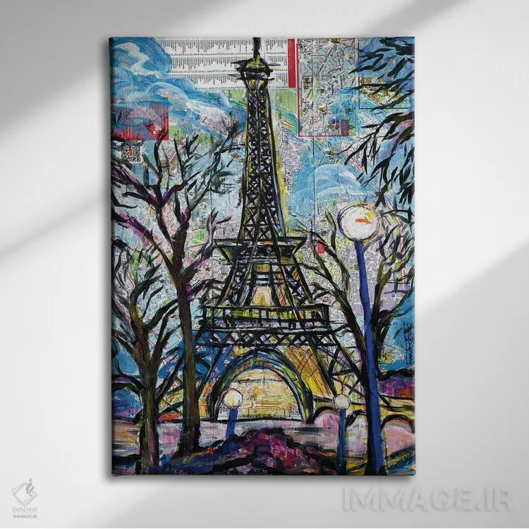 تابلو دکوراتیو برج ایفل اثر اورت اسپرویل - نمای روبهرو روی دیوار