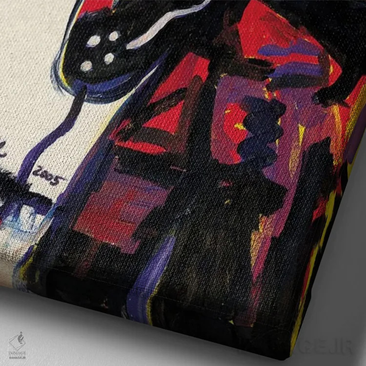 تابلو دکوراتیو باب مارلی اثر اورت اسپرویل - نمای نزدیک بافت بوم