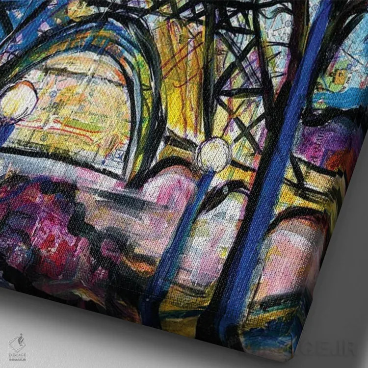 تابلو دکوراتیو برج ایفل اثر اورت اسپرویل - نمای نزدیک بافت بوم