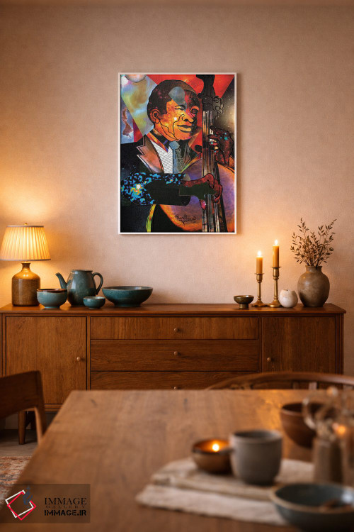 تابلو دکوراتیو نوازنده بیس فضایی اثر اورت اسپرویل - D5W