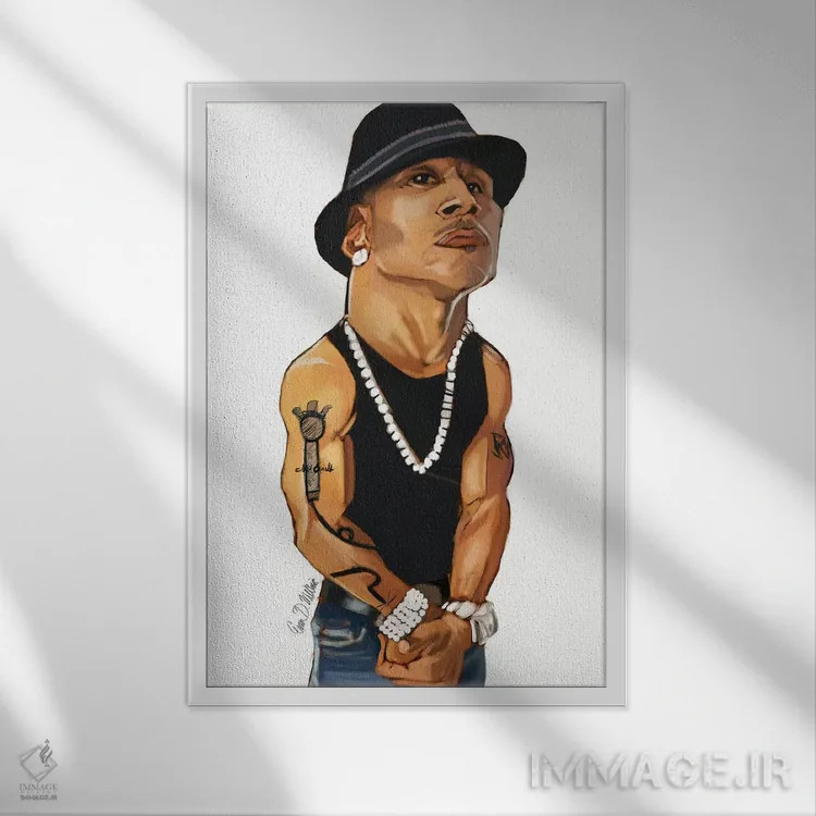 تابلو دکوراتیو ال ال کول جی اثر ایوان ویلیامز - نمای قابدار سفید