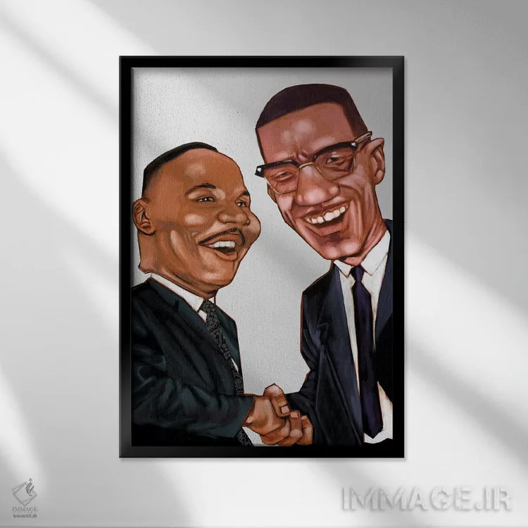 تابلو دکوراتیو ام ال کی و ایکس اثر ایوان ویلیامز - نمای قابدار مشکی