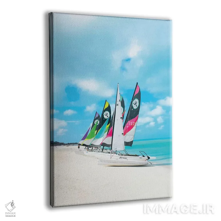 تابلو دکوراتیو قایق های رنگارنگ اثر ارین سامر - نمای پرسپکتیو محصول