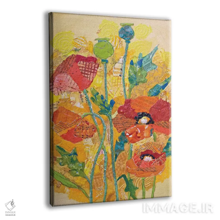 تابلو دکوراتیو کلاژ شقایق ۱ اثر الیزابت سن هیلر - نمای پرسپکتیو محصول