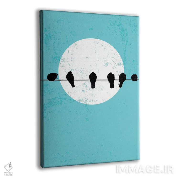 تابلو مینیمال پیکره های پرندگان اثر ادسون راموس - نمای پرسپکتیو محصول