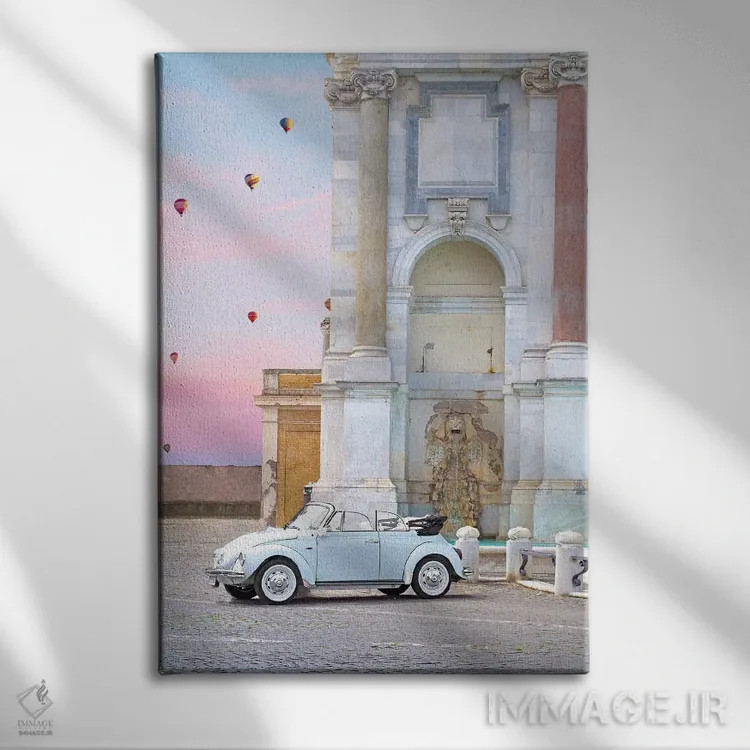 تابلو دکوراتیو کالسکه در رم اثر ارین سامر - نمای روبهرو روی دیوار