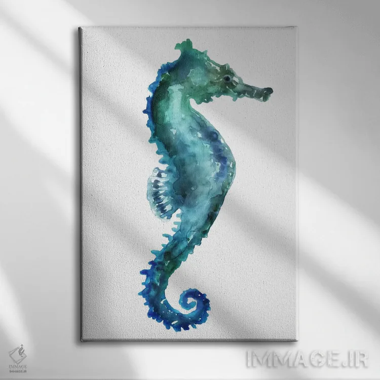 تابلو دکوراتیو اسب دریایی اثر ادوارد سلکرک - نمای روبهرو روی دیوار