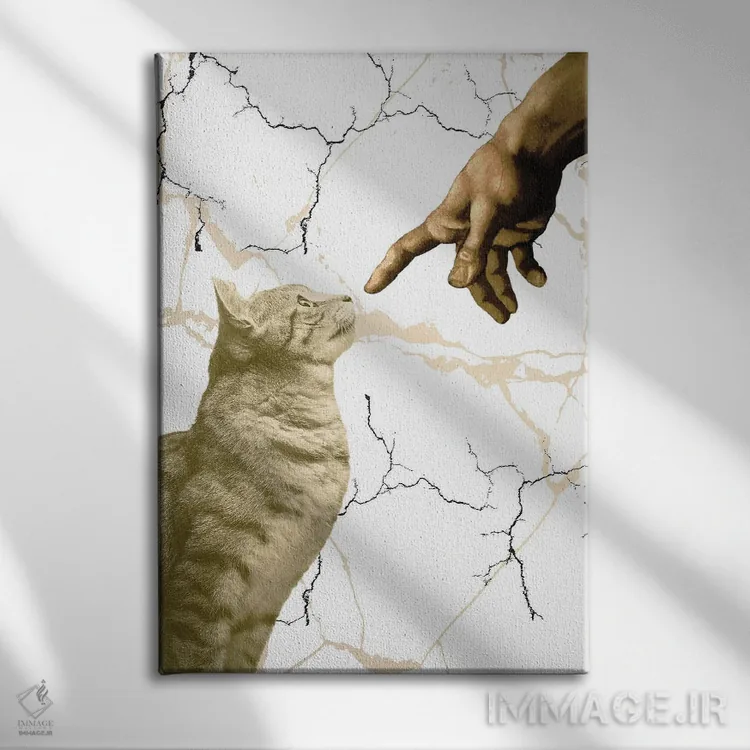 تابلو دکوراتیو آفرینش آدام اثر ادسون راموس - نمای روبهرو روی دیوار