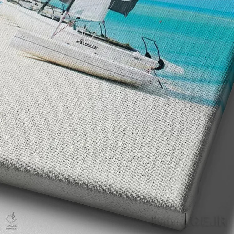 تابلو دکوراتیو قایق های رنگارنگ اثر ارین سامر - نمای نزدیک بافت بوم