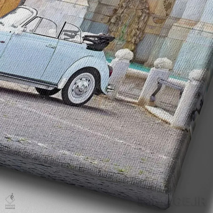 تابلو دکوراتیو کالسکه در رم اثر ارین سامر - نمای نزدیک بافت بوم