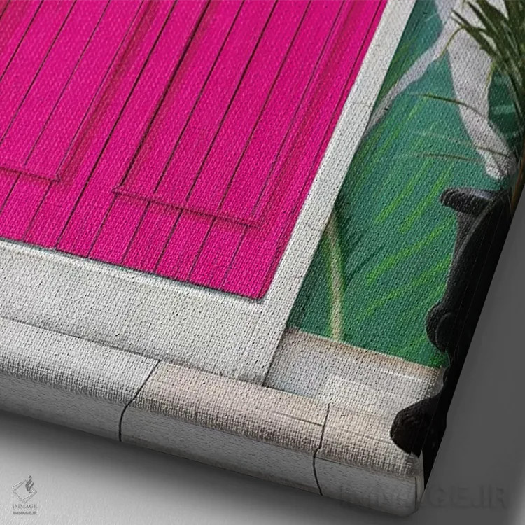 تابلو دکوراتیو سالن بهشتی اثر ارین سامر - نمای نزدیک بافت بوم