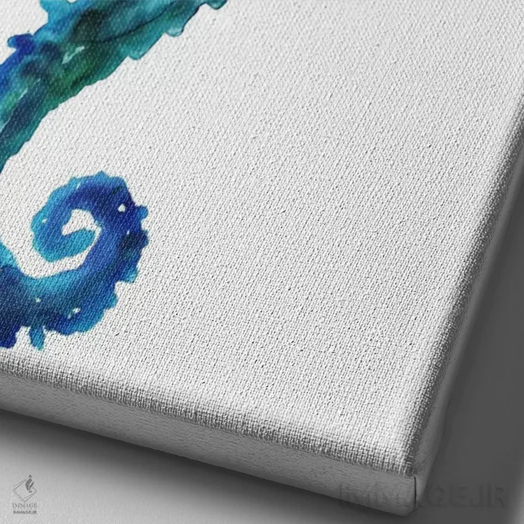 تابلو دکوراتیو اسب دریایی اثر ادوارد سلکرک - نمای نزدیک بافت بوم