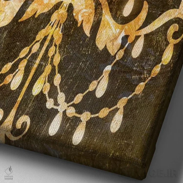 تابلو دکوراتیو تزئین طلایی فرسوده ۱ اثر ادوارد سلکرک - نمای نزدیک بافت بوم