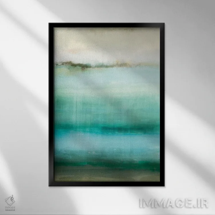 تابلو انتزاعی لاجورد اثر ادوارد سلکرک - نمای قابدار مشکی