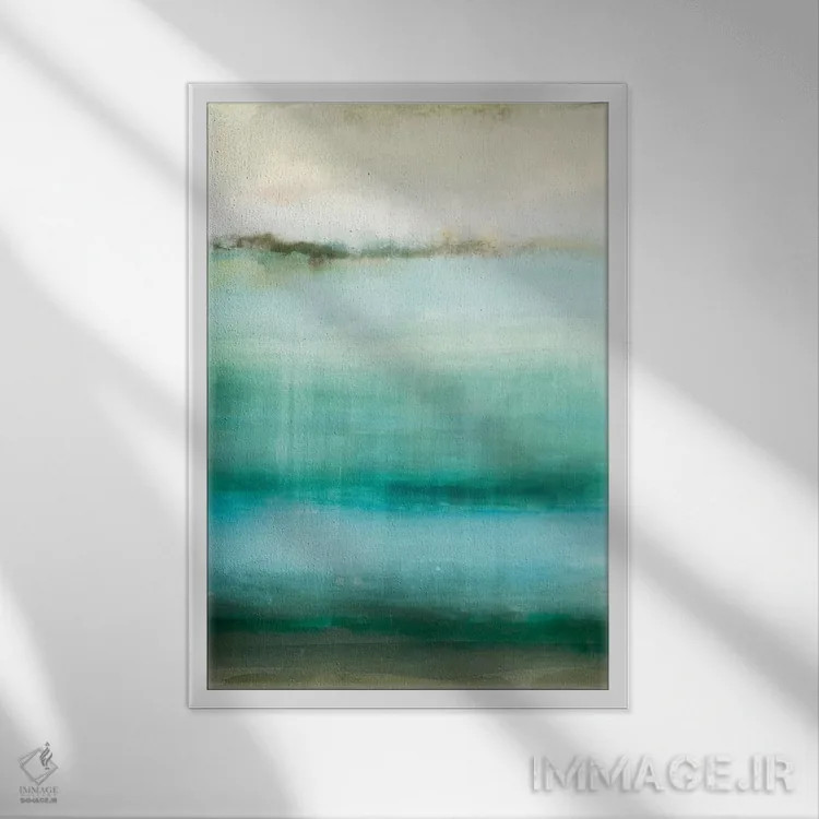 تابلو انتزاعی لاجورد اثر ادوارد سلکرک - نمای قابدار سفید