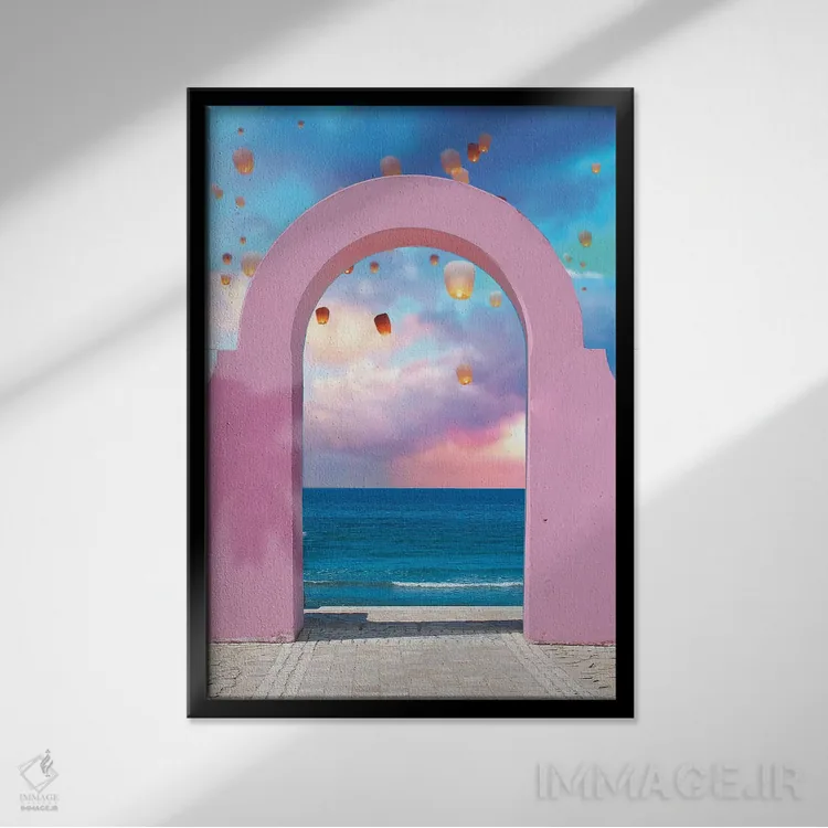 تابلو دکوراتیو طاق و فانوس ها اثر ارین سامر - نمای قابدار مشکی