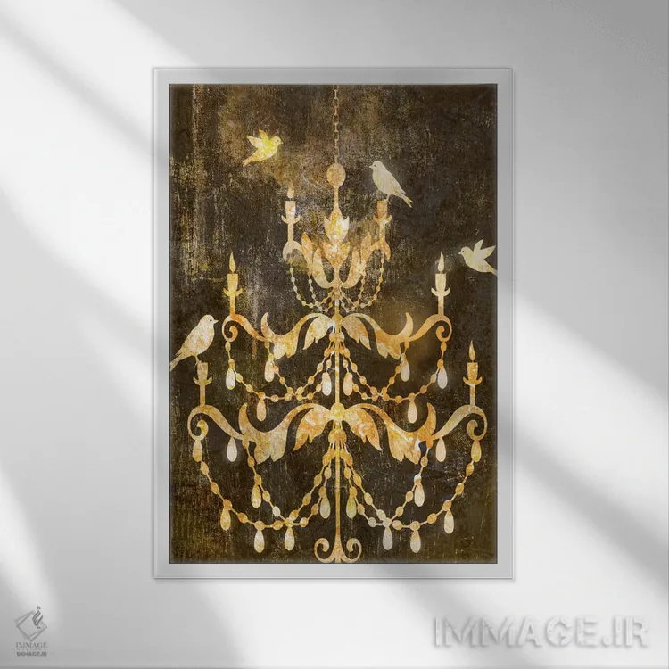 تابلو دکوراتیو تزئین طلایی فرسوده ۱ اثر ادوارد سلکرک - نمای قابدار سفید