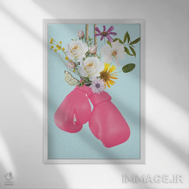 تابلو دکوراتیو قدرت گل اثر ادسون راموس - نمای قابدار سفید