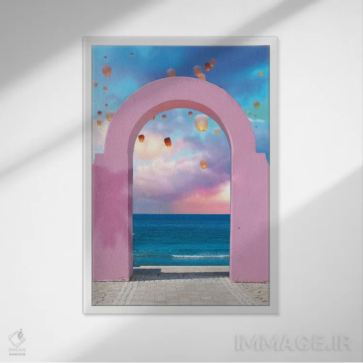 تابلو دکوراتیو طاق و فانوس ها اثر ارین سامر - نمای قابدار سفید