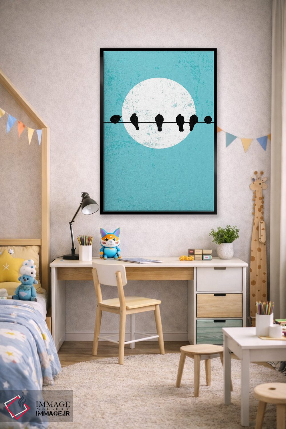 تابلو مینیمال پیکره های پرندگان اثر ادسون راموس - D2B