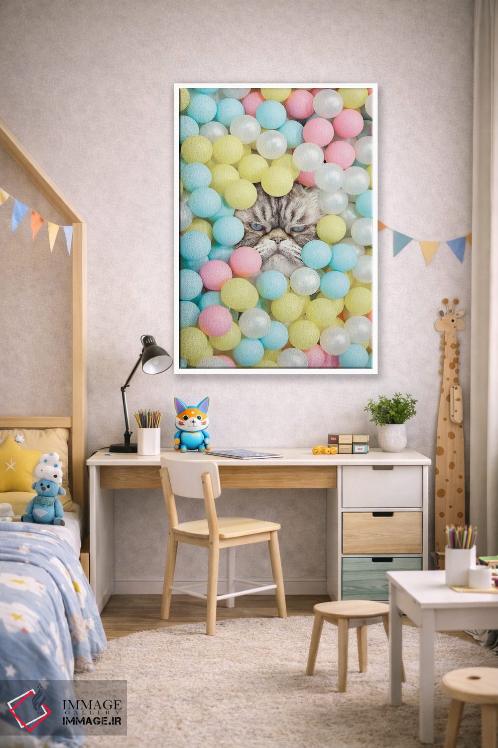 تابلو دکوراتیو گربه منشی اثر ارین سامر - D2W