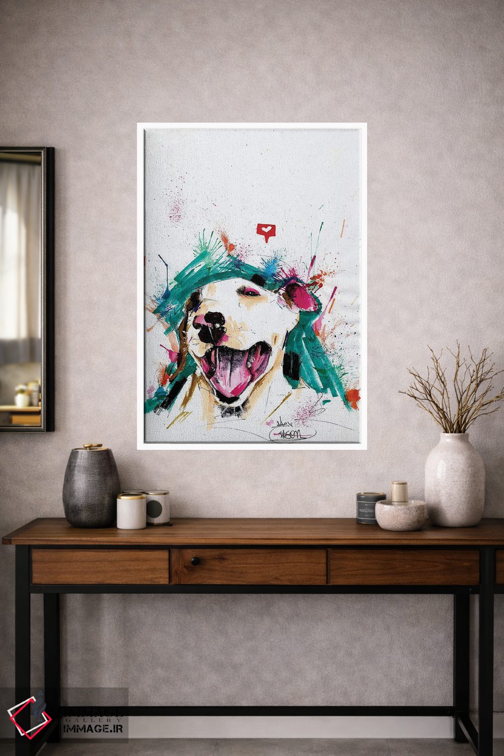 تابلو دکوراتیو بول تریر آبرنگی اثر ادسون راموس - D1W