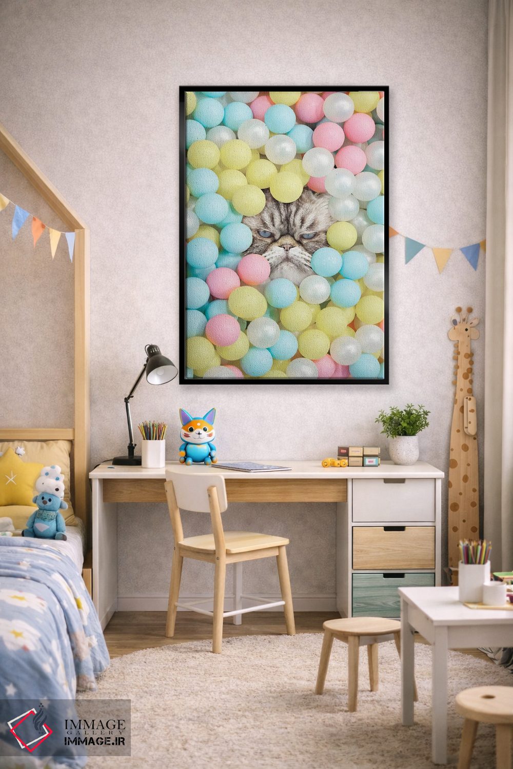 تابلو دکوراتیو گربه منشی اثر ارین سامر - D3B