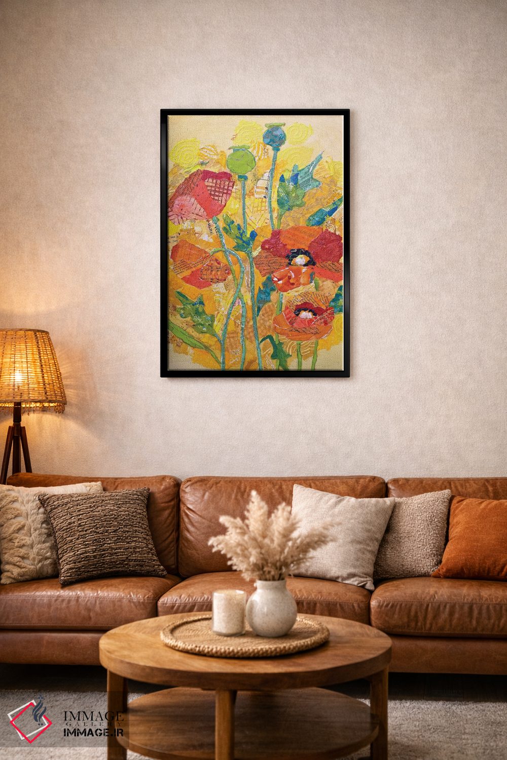 تابلو دکوراتیو کلاژ شقایق ۱ اثر الیزابت سن هیلر - D2B