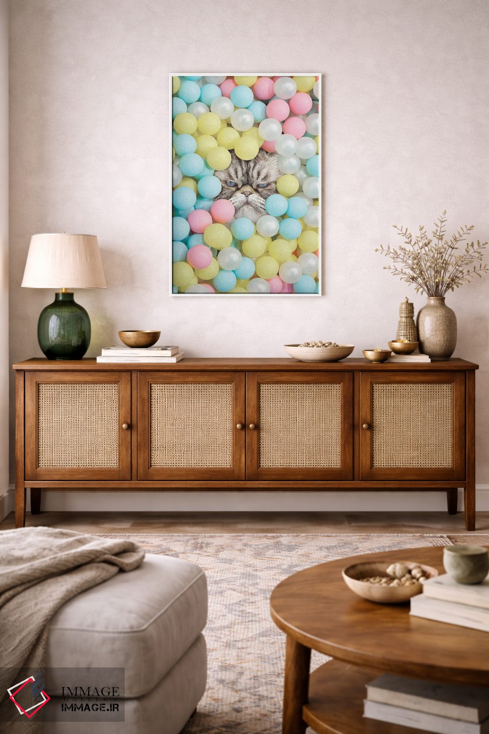 تابلو دکوراتیو گربه منشی اثر ارین سامر - D4W