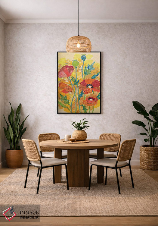 تابلو دکوراتیو کلاژ شقایق ۱ اثر الیزابت سن هیلر - D3B