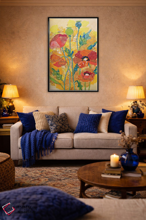 تابلو دکوراتیو کلاژ شقایق ۱ اثر الیزابت سن هیلر - D4B