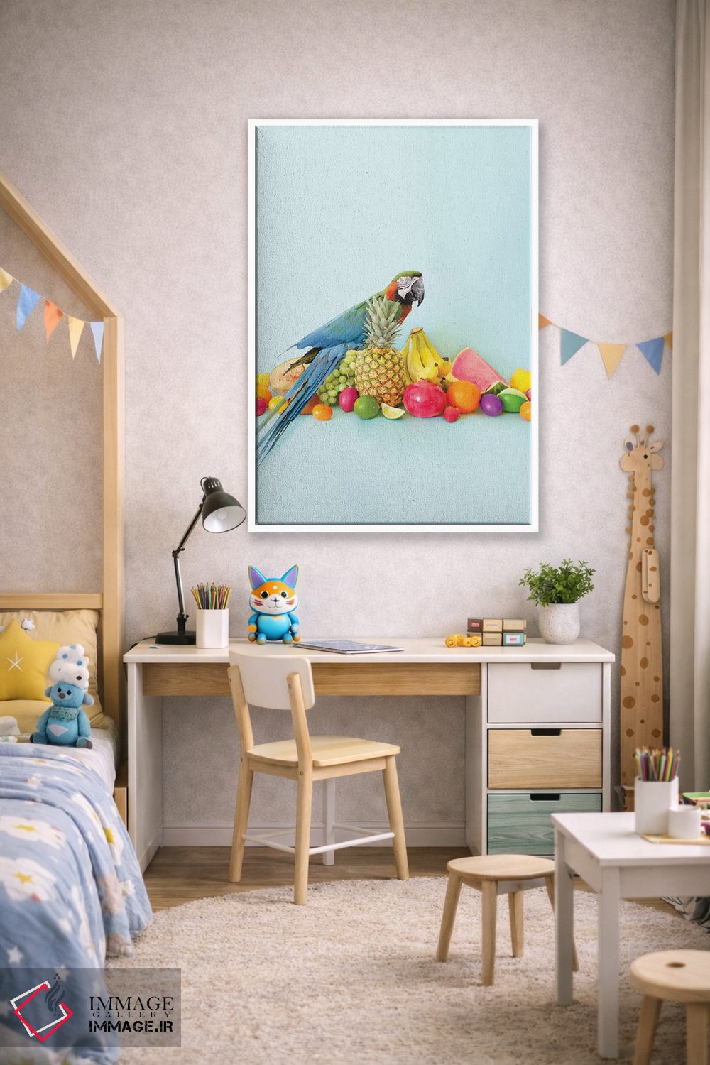 تابلو دکوراتیو پرتره طوطی اثر ارین سامر - D1W