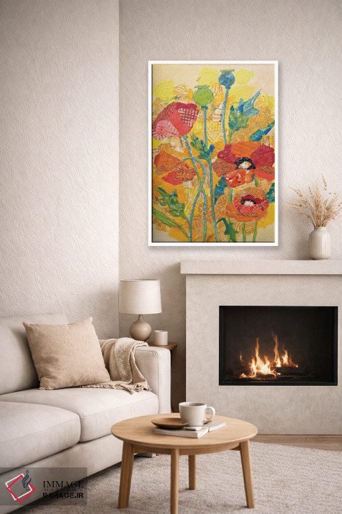 تابلو دکوراتیو کلاژ شقایق ۱ اثر الیزابت سن هیلر - D6W