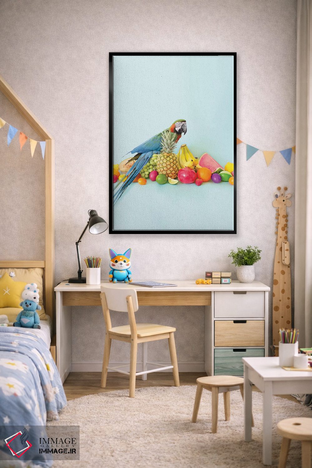 تابلو دکوراتیو پرتره طوطی اثر ارین سامر - D2B